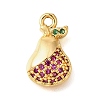 Brass Micro Pave Clear Cubic Zirconia Pendants KK-U065-05F-G-1