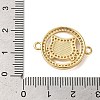 Rack Plating Brass Micro Pave Clear Cubic Zirconia Ring with Cat Head Links Connector Charms KK-K385-112G-3