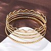 5Pcs 304 Stainless Steel Bangle Set for Women BJEW-S162-01C-G-2