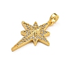 Rack Plating Brass Micro Pave Cubic Zirconia Pendants KK-U035-07G-01-2