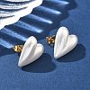 304 Stainless Steel Plastic Imitation Pearl Stud Earrings EJEW-R030-01G-04-2