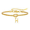 304 Stainless Steel Initial Charm Bracelets FS-WGD8E41-22-2