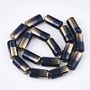 Half Electroplate Opaque Glass Beads Strands EGLA-S177-02D-2