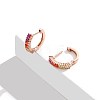 925 Sterling Silver Huggie Hoop Earrings EJEW-BB67055-RG-3