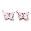 Eco-Friendly Alloy Micro Pave Clear Cubic Zirconia Links Connectors X-ENAM-Q437-058C-NR-1