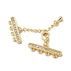 Brass Micro Pave Cubic Zirconia Chain Extender KK-L216-004A-G-2