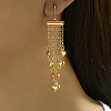 Fashionable Heart-shaped Tassel Brass Leverback Earrings ER2215-1