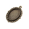 Zinc Alloy Pendant Settings for Cabochon & Rhinestone X-PALLOY-A15257-AB-FF-2