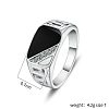 Alloy Micro Pave Cubic Zirconia Finger Rings for Men FS-WGE231C-04-4
