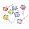 14Pcs 7 Colors Gradient Color Transparent Resin Big Pendants FIND-TA0004-65-2
