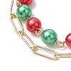 Chrismas Theme Double Layer Multi-strand Bracelets BJEW-JB101004-3