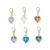 Heart Glass Pendant Decorations HJEW-JM03771-02-2