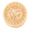 Golden Tone Round Wax Seal Brass Stamp Heads AJEW-S087-02G-07-2