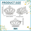 6Pcs Crystal Rhinestone Crown Brooch Pin JEWB-PH0001-52-2