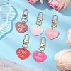 5Pcs Heart with Word Opaque Acrylic Pendant Decorations HJEW-JM02725-2