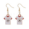 Alloy Enamel Football Shirt & Football Dangle Earrings for Women WGCBEF2-01-1