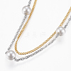 Two Tone 304 Stainless Steel Bracelets BJEW-G580-03-2