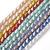 Electroplated Glass Beads Strands GLAA-G092-A-M-1