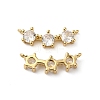 Rack Plating Brass Pave Clear Cubic Zirconia Connector Charms KK-O142-31G-2