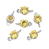 SHEGRACE Brass Pave Cubic Zirconia Flat Round Connector Charms XGRQ2O832-435C-P-2