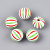 Spray Painted Schima Wood Beads WOOD-T032-36B-1