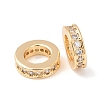 Brass Micro Pave Clear Cubic Zirconia European Beads KK-A279-17G-2