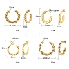 4 Pairs 4 Style 304 Stainless Steel Twist Rope & Oval & Ball Beaded C-shape Stud Earrings EJEW-TZ0001-01-4