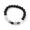 Natural Lava Rock Beads Stretch Bracelets BJEW-JB03394-01-1