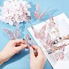 SUPERFINDINGS 4 Set 3D Butterfly Paper Mirror Wall Stickers DIY-FH0002-96-3