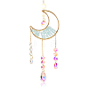 1Pc Alloy & Natural Gemstone Chips Moon Hanging Ornaments HJEW-BBC0001-17A-5