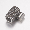 304 Stainless Steel Rhinestone Magnetic Clasps RB-K005-12-3