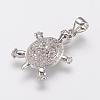 Brass Micro Pave Cubic Zirconia Pendants ZIRC-G104-23P-1