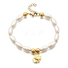304 Stainless Steel Elephant Charm Bracelets for Women BJEW-C098-13G-4
