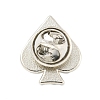 Poker Black Alloy Brooches JEWB-I030-11A-2