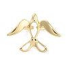 Brass Bird Open Cuff Ring for Women RJEW-C102-05G-2