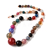 Natural Mixed Stone & Glass Round Beads Strands G-C188-01-4