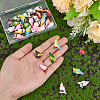 8pcs 8 Styles Synthetic Resin Parrot Display Decorations DJEW-WR0001-03-3