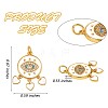 2Pcs Flat Round with Eye & Heart Brass Enamel Pendants JX190A-2