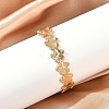 304 Stainless Steel Flower Open Cuff Bangles for Women BJEW-M316-01G-4