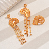 Vintage Alloy Hollowed-out Conch Shape Ring & Tassel Earrings Sets for Women CY8500-5
