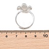 Flower Brass Micro Pave Cubic Zirconia & Enamel Cuff Ring Settings KK-CBAC351-06P-02-3