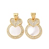 Brass Micro Pave Clear Cubic Zirconia Pendants KK-B083-16G-04-1