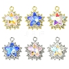 6Pcs 6 Colors Rack Plating Alloy with Rhinestone Pendants FIND-FS0002-54-1