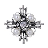 Flower Zinc Alloy Rhinestone Brooches PW-WG37978-01-1