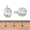 Brass Pave Clear Cubic Zirconia Pendants CU-CBA42CA-04B-P-3