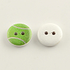 2-Hole Sports Goods Printed Wooden Buttons BUTT-R031-074-2