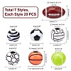 140Pcs 7 Styles Opaque Acrylic Beads SACR-PH0006-09-5