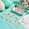 Wood Mushroom House Pendant Locking Stitch Markers HJEW-NB00121-4