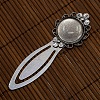 20mm Clear Domed Glass Cabochon Cover for Antique Silver DIY Alloy Portrait Flower Bookmark Making DIY-X0126-AS-NR-2