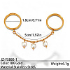 304 Stainless Steel with Imitation Pearl Double Finger Rings WG15079-01-1